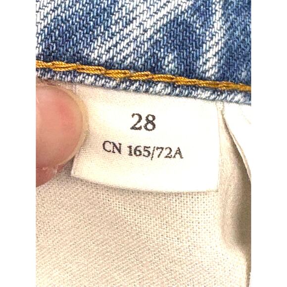 Monki Kimono High Relaxed 100% Cotton Mom Jeans Light Wash Women’s Size 28 - Picture 5 of 8